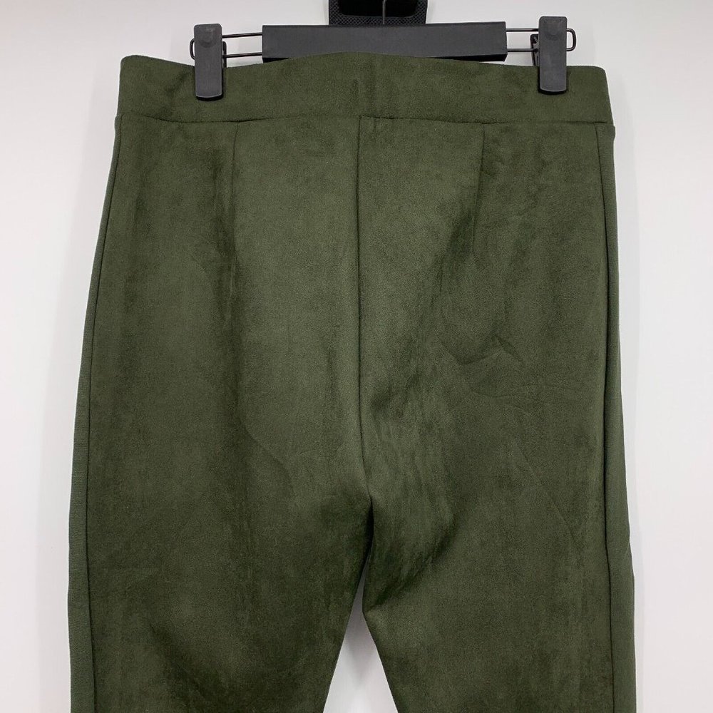 LOFT Leggings Green Faux Suede Zip Skinny Ankle Pull On - Picture 8 of 10